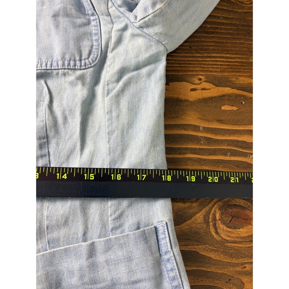 Talbots Chambray Blazer Womens 6 Blue Cotton Hemp Blend Lightweight Jacket - Picture 8 of 11
